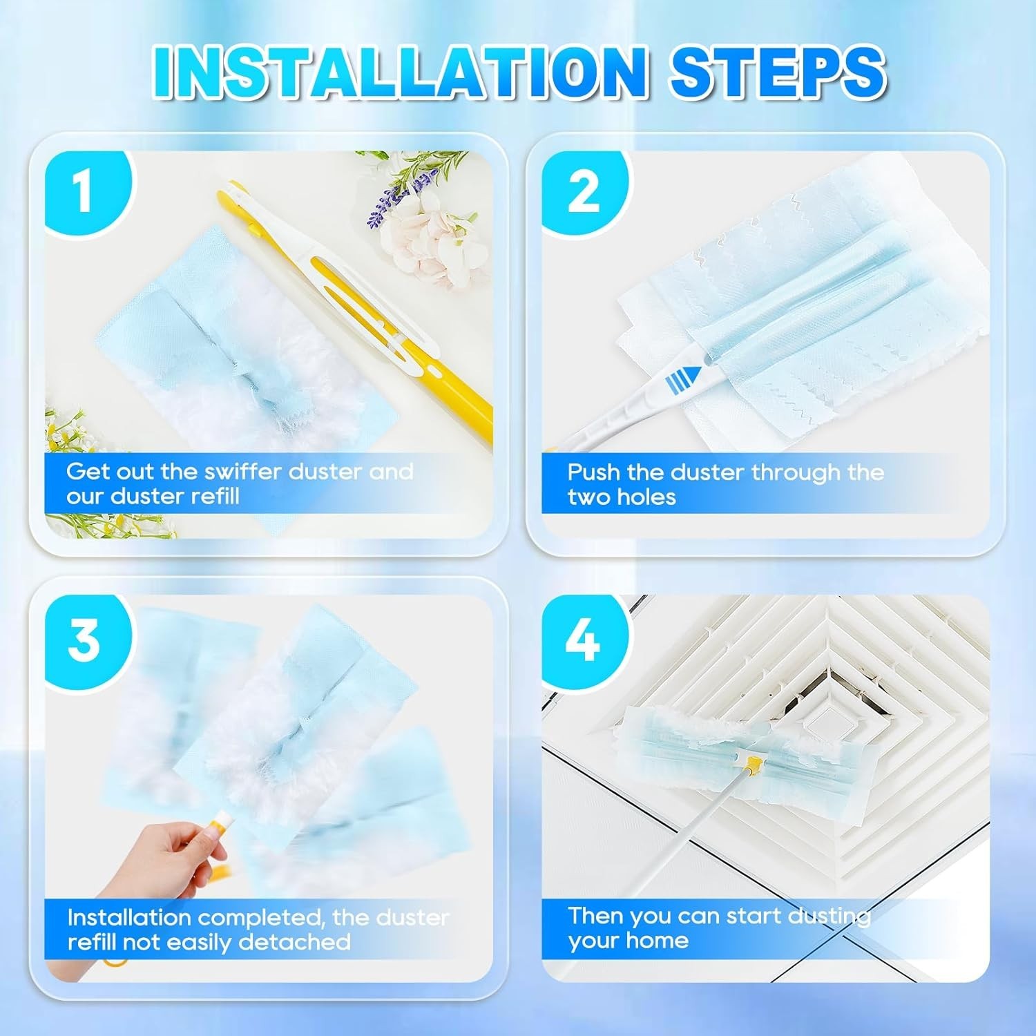 Duster Refill Compatible W/ Hand Duster Unscented Disposable Heavy Duty Duster