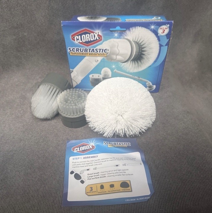 CLOROX Scrubtastic Replacement Brush Heads Set of 3 New