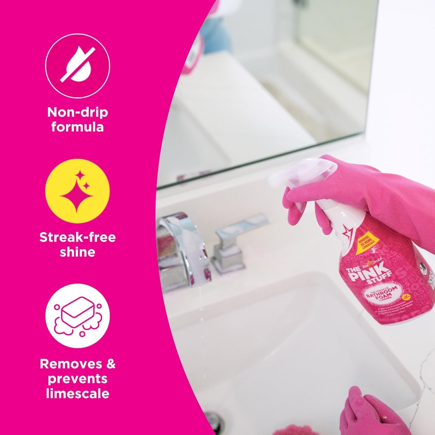The Pink Stuff – Miracle Bathroom Foam Cleaner 750ml – Baths, Tiles, Soap Scu…