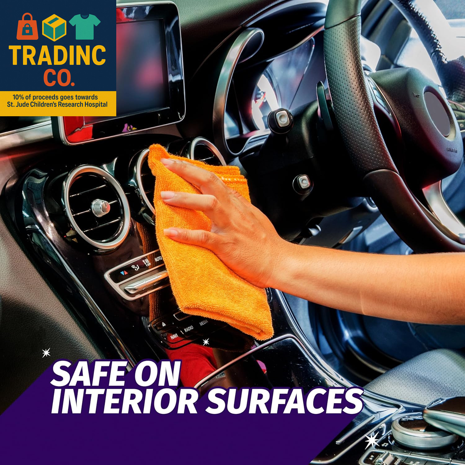 Automotive Car Window and Glass Cleaner, Streak-Free Shine for Car Glass Exterio