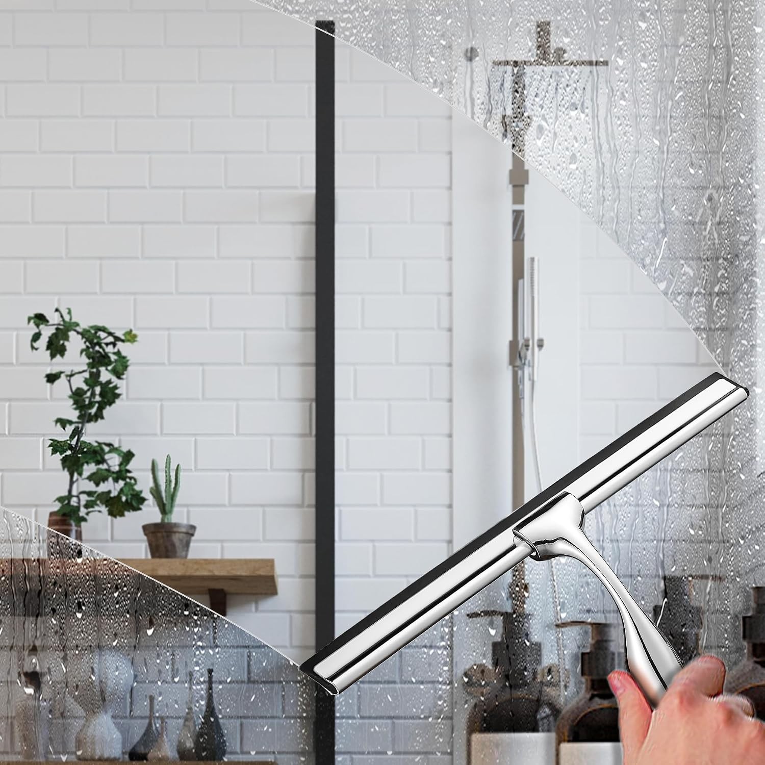 10″ Squeegee for Shower Glass Door All-Purpose Shower Squeegee for Glass Doors