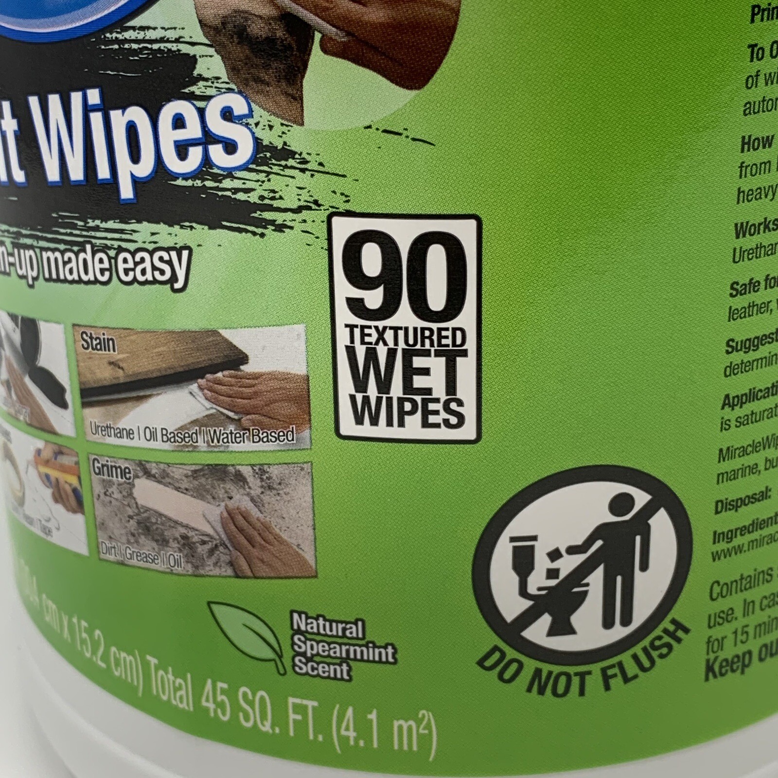 Lot of 2 Miracle Brands Paint Wipes – Textured Wet Wipes 180 Ct Total – 12″ x 6″