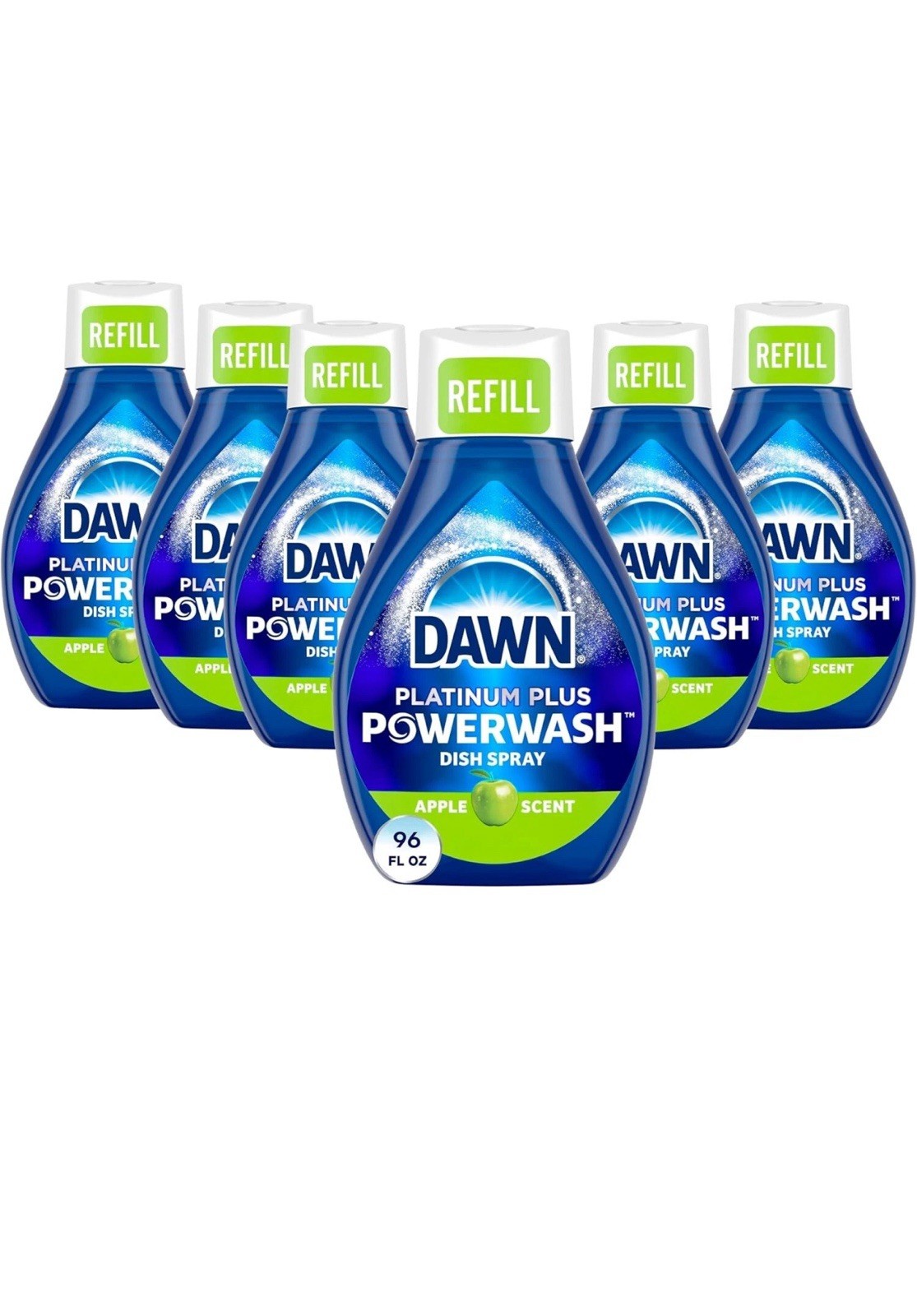 Dawn Platinum Powerwash Dish Spray, Apple Scent Refill, 16oz (Pack of 6)