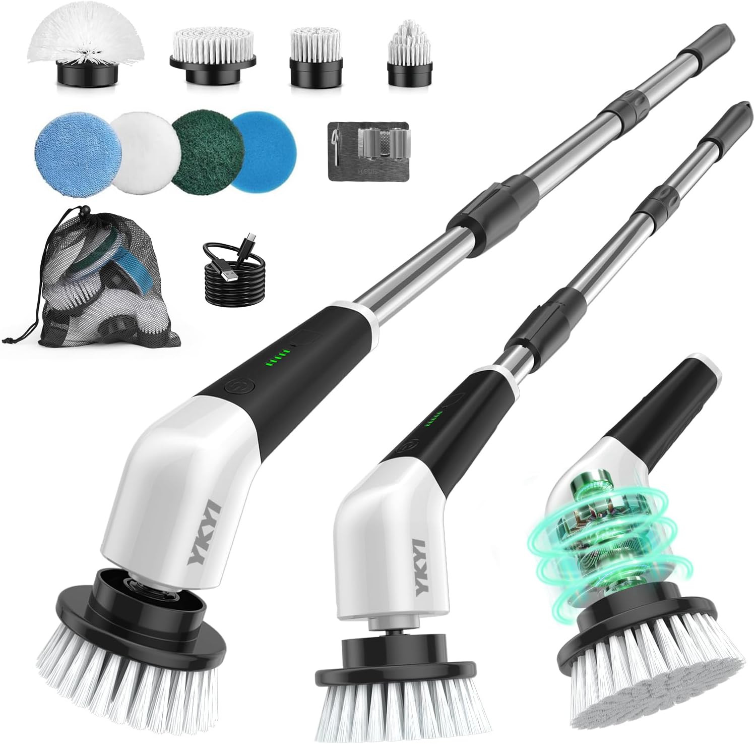 Electric Spin Scrubber, Cordless Power Scrubber Cleaning Tool with 8 Replaceable