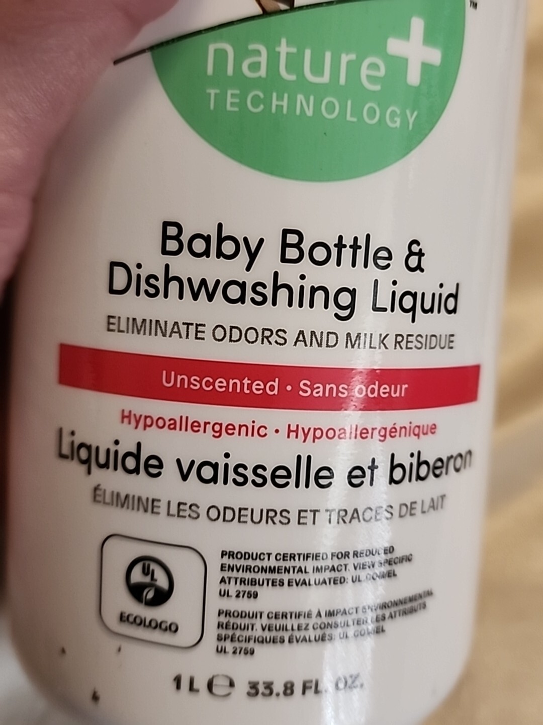 ATTITUDE NATURE TECHNOLOGY BABY BOTTLE & DISHWASHING LIQUID UNSCENTED 33.8 FL OZ