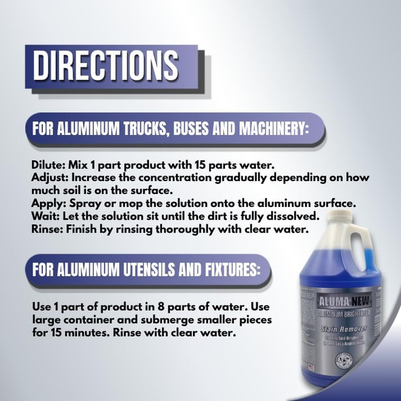 Aluminum Brightener/Stain Remover/Cleaner & Restorer/Made in Usa/ / 1 Gallon (12