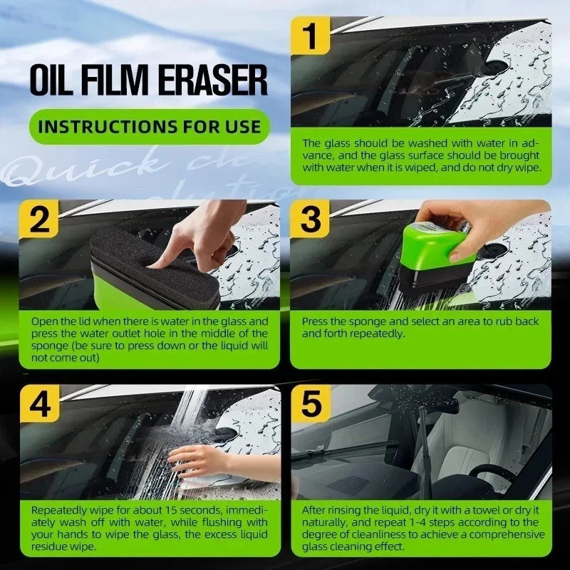 1/2/3PCS Car Oil Film Remover 150ml Windshield Cleaning Brush