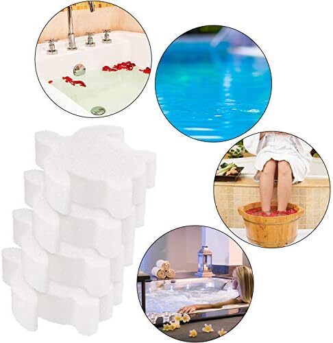 16-Piece Oil Absorbing Sponge for Hot Tub, Swimming Pool, and Spa – White