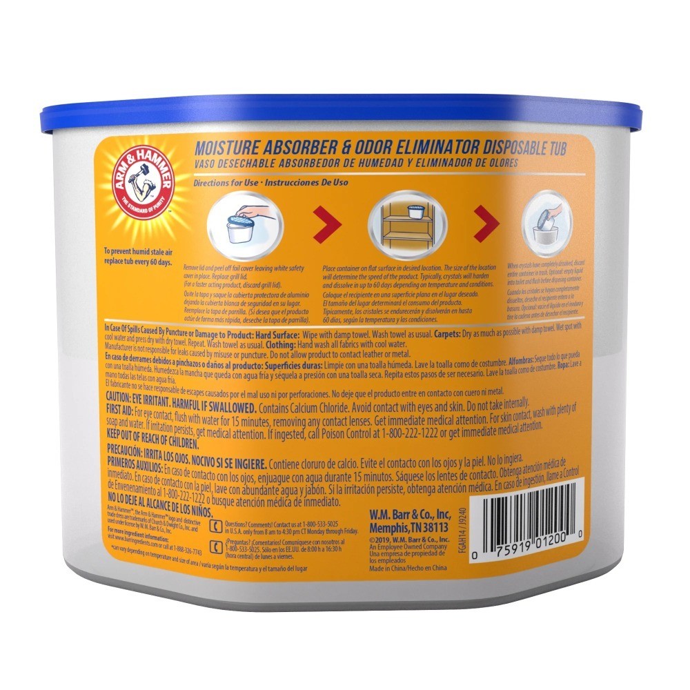 Disposable Moisture Absorber Tub 14 oz Fragrance Free Closet Dehumidifier