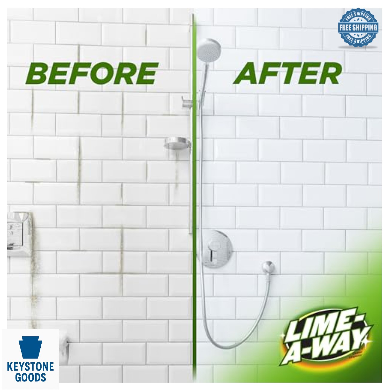 Hard Water Stain Remover Spray 32oz Tough Lime Calcium Rust Bathroom Cleaner