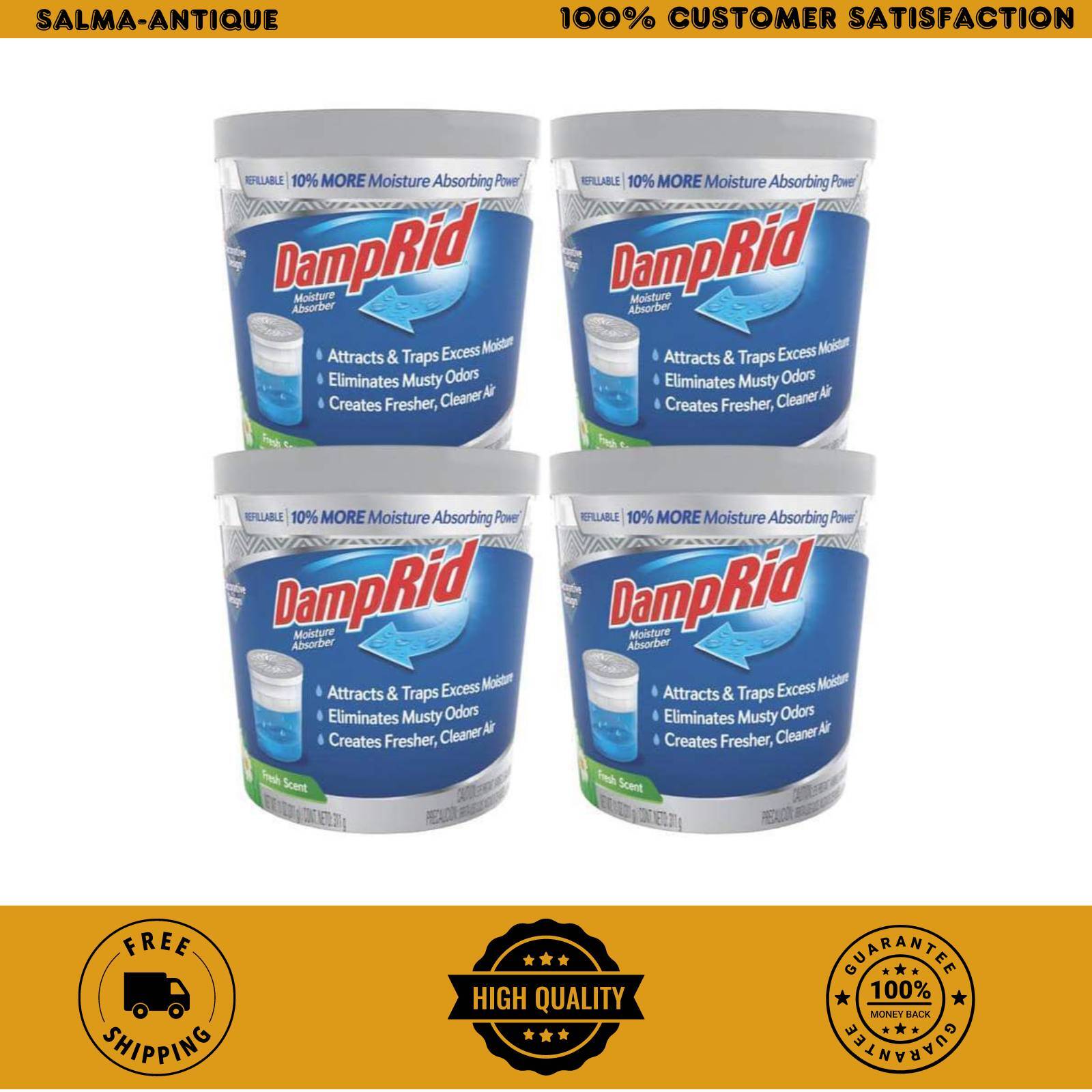 (4-Pack) Damprid Fresh Scent Moisture Absorber Odor Remover 11 Oz.