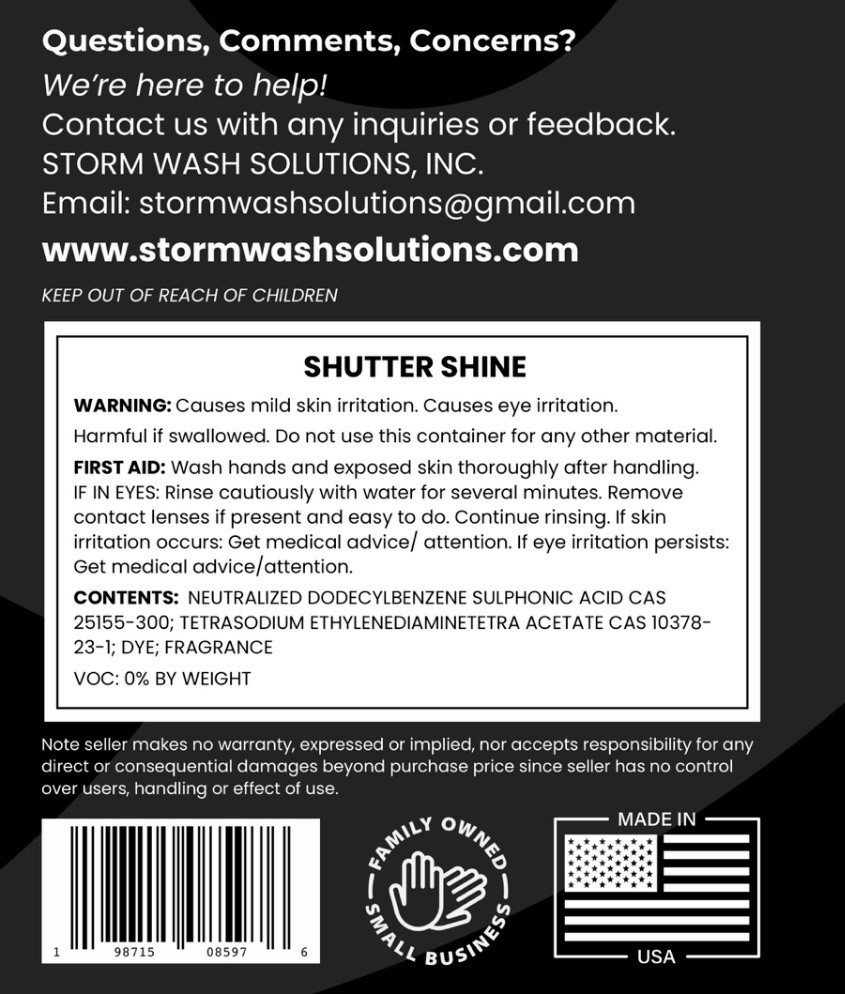 Shutter Shine Concentrated Aluminum Hurricane Shutter Wash (1 Gallon)