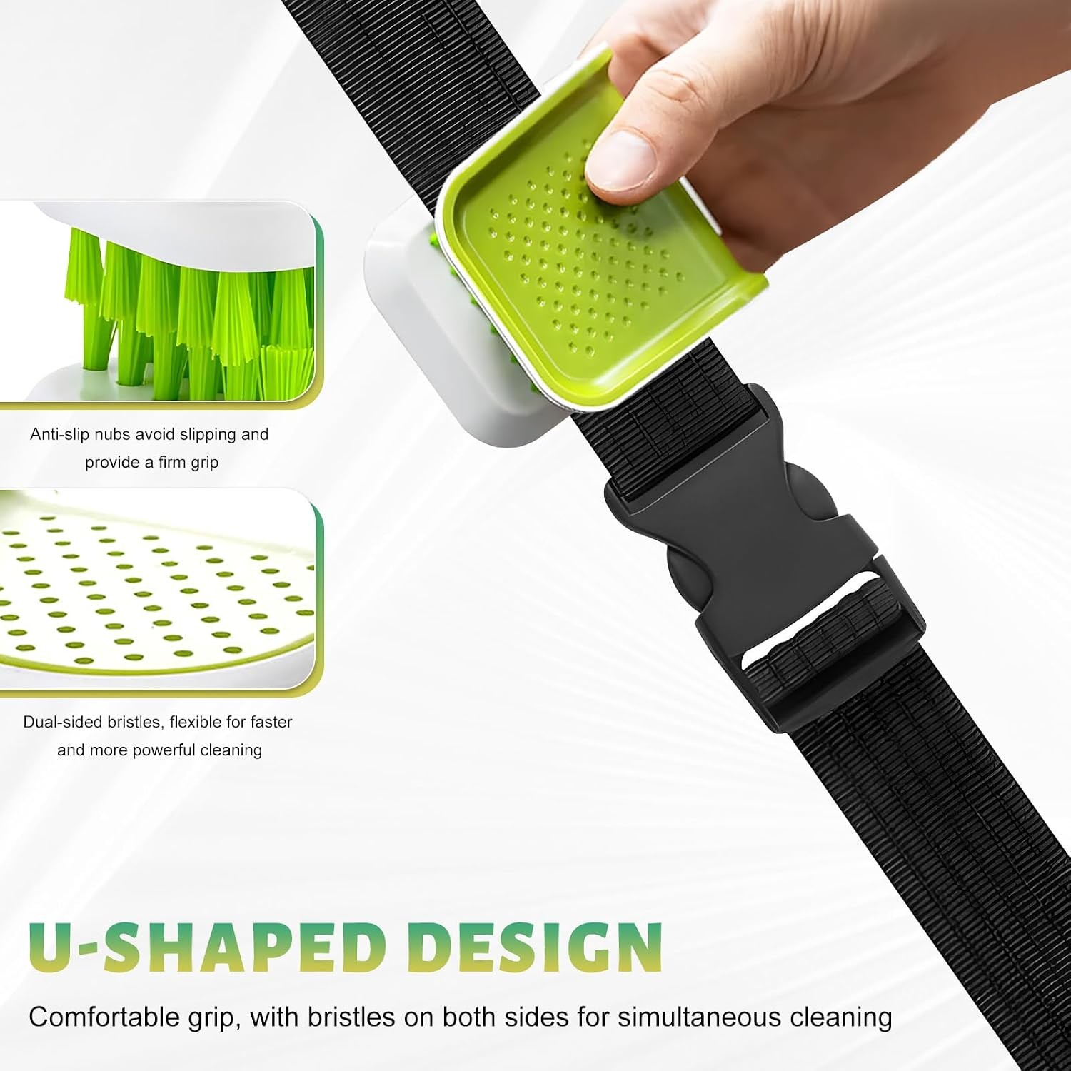 Car Seat Belt Cleaning Brush Nonslip U-Shaped Safety Belt Washing Tool