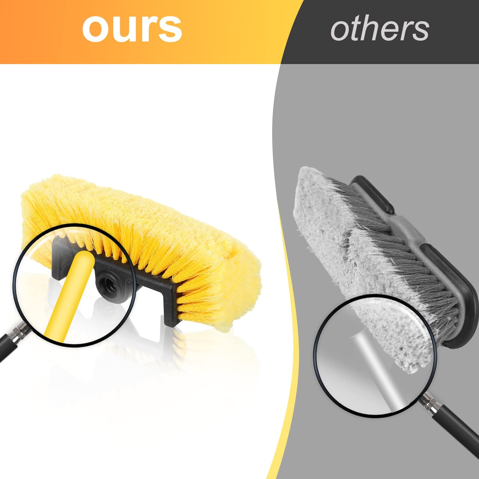 2 Pcs Car Wash Brush Head with Soft Detailing Bristle Flow Through Car Cleani…