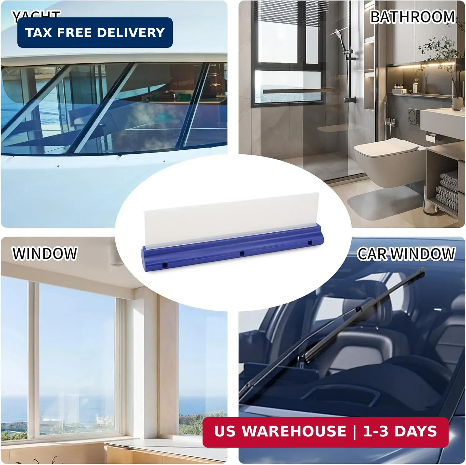 2 Pack 12inch car Squeegee,Silicone Squeegee,car Window Squeegee,Flexible T-Bar