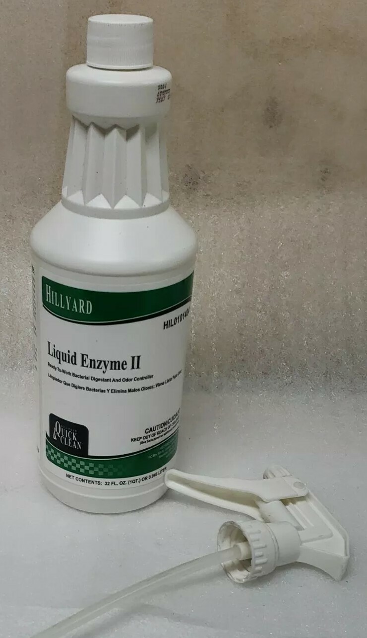 Hillyard LIQUID ENZYME ENVIRONMENTALLY SAFE Bacteria Digestant + Odor Control QT