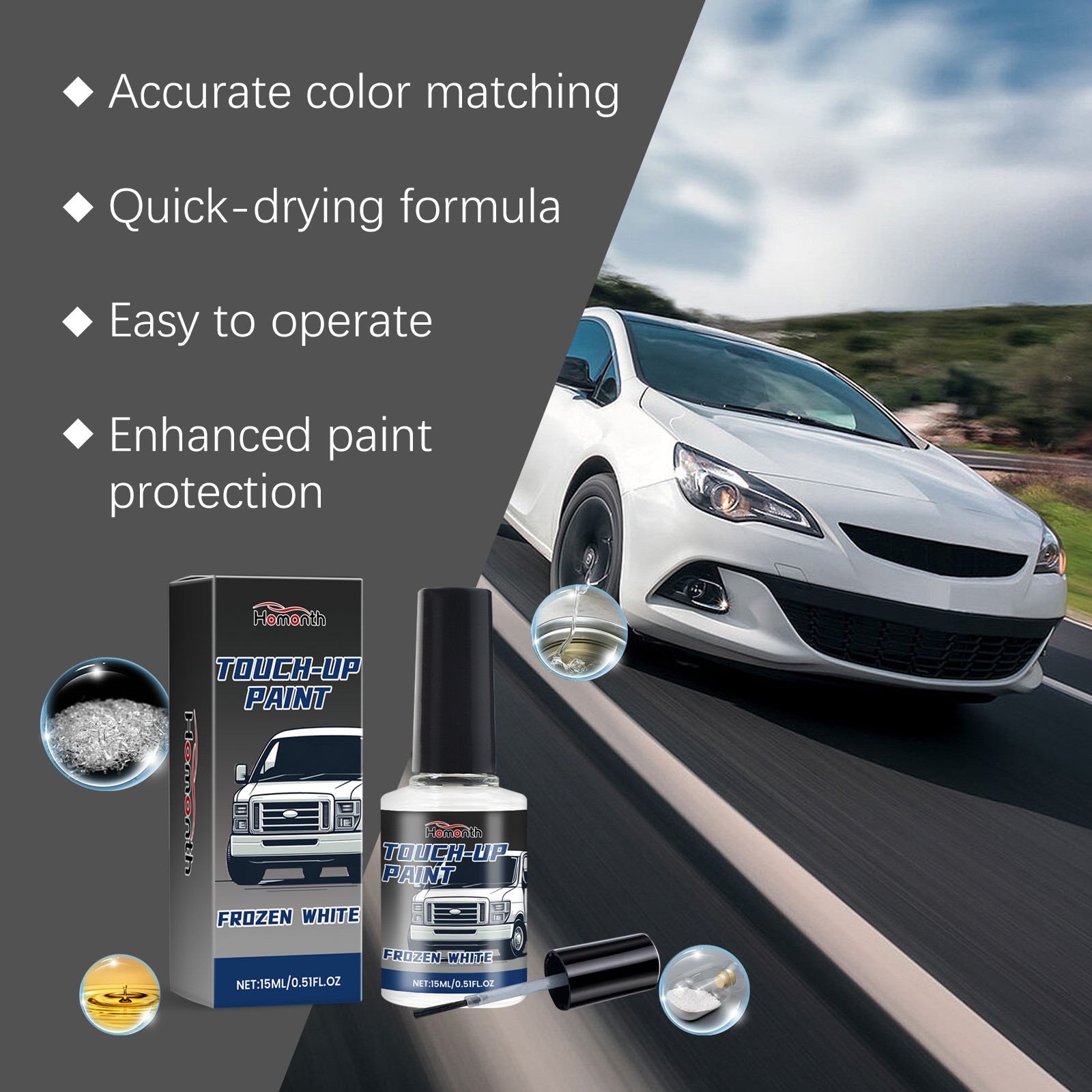 Car Touch Up Paint Pearl White Auto Scratch Repair Pen Chip Restorer