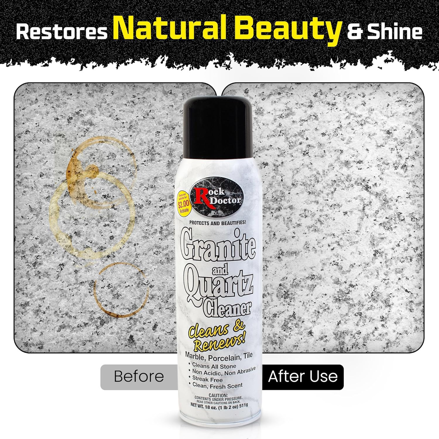 Granite Cleaner – Cleans& Renews Surfaces – (18 Oz) Surface Cleaner Spray, Grani