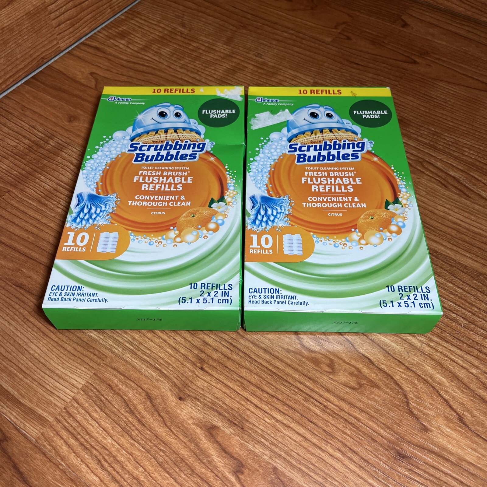 Scrubbing Bubbles Flushable Fresh Wand Refills 10 Each, Citrus Scent Lot Of 2