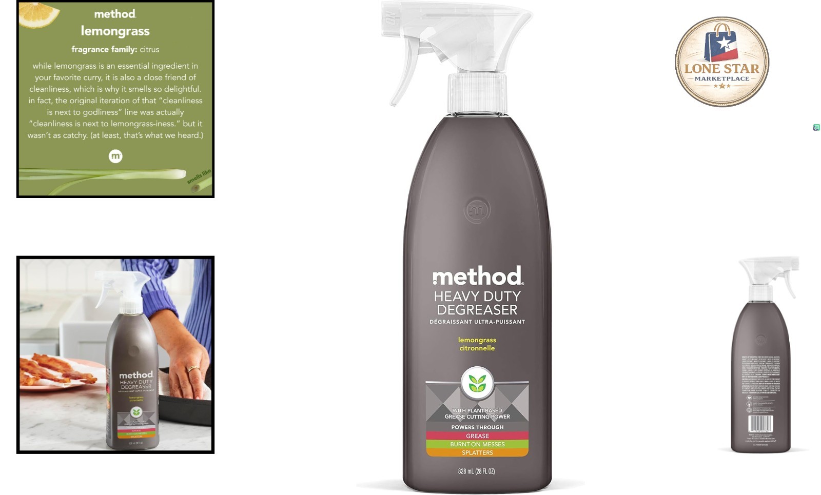 Eco-Friendly Heavy Duty Degreaser with Lemongrass Scent – 28 Oz Spray Bottle
