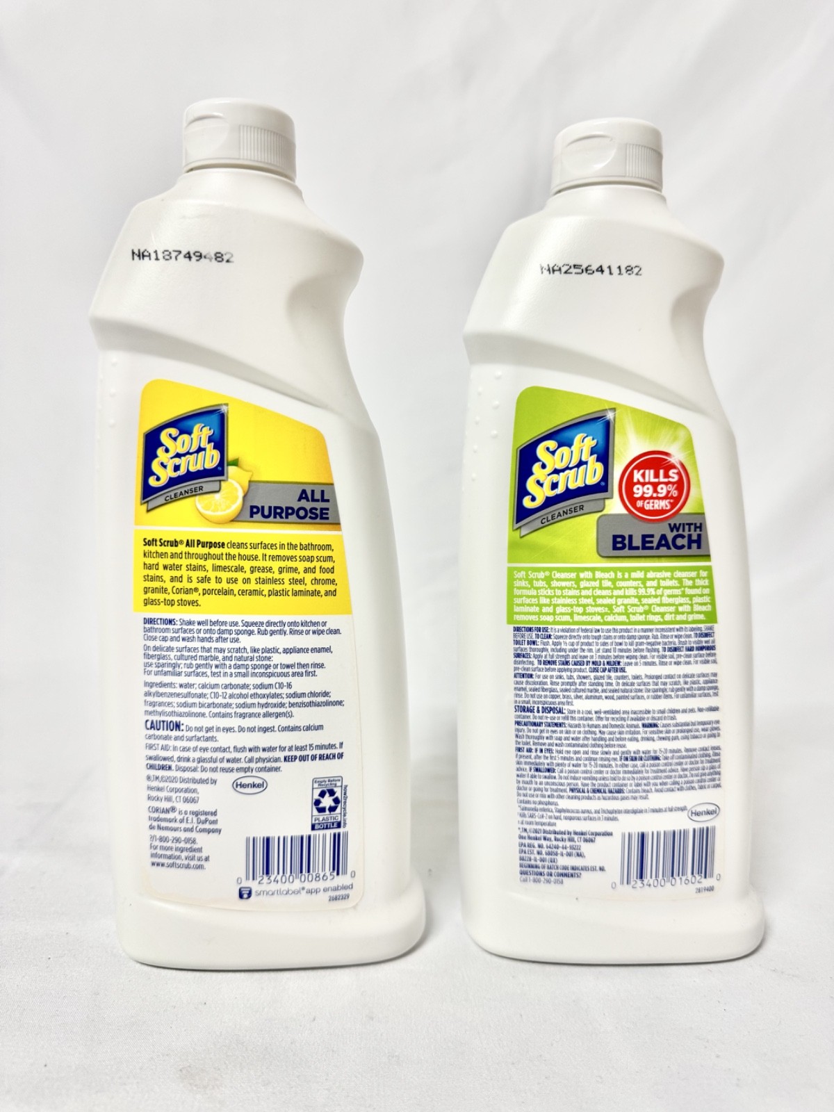 2 Soft Scrub All Purpose Lemon / with Bleach Surface Cleanser, 24 fl oz