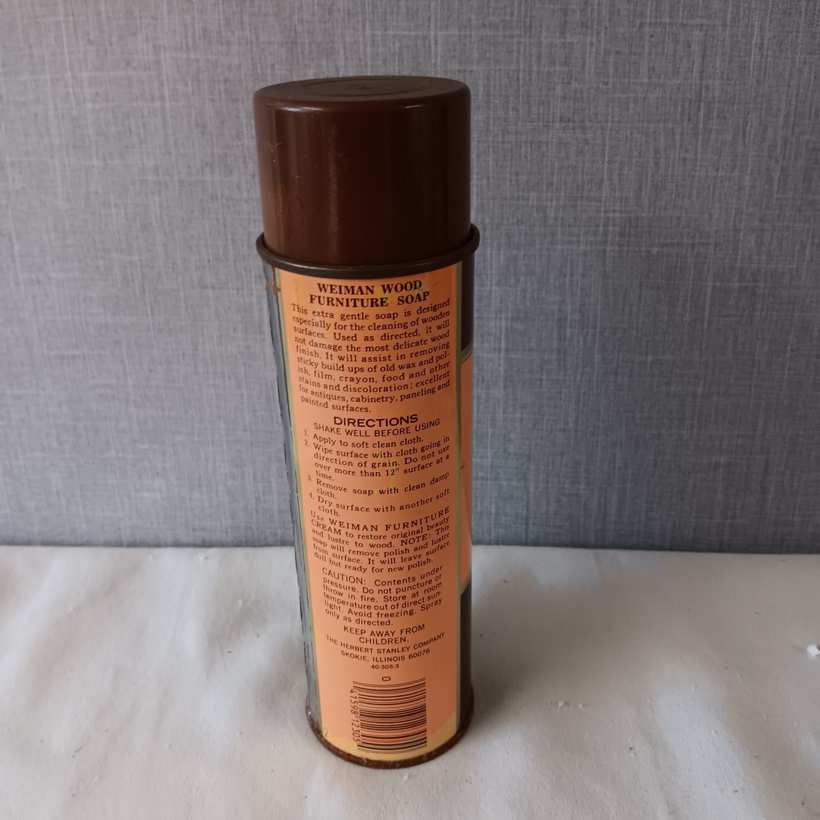Weiman Wood Furniture Soap Flax Seed Oil Wood Cleaner 12 oz Brown Vintage Can