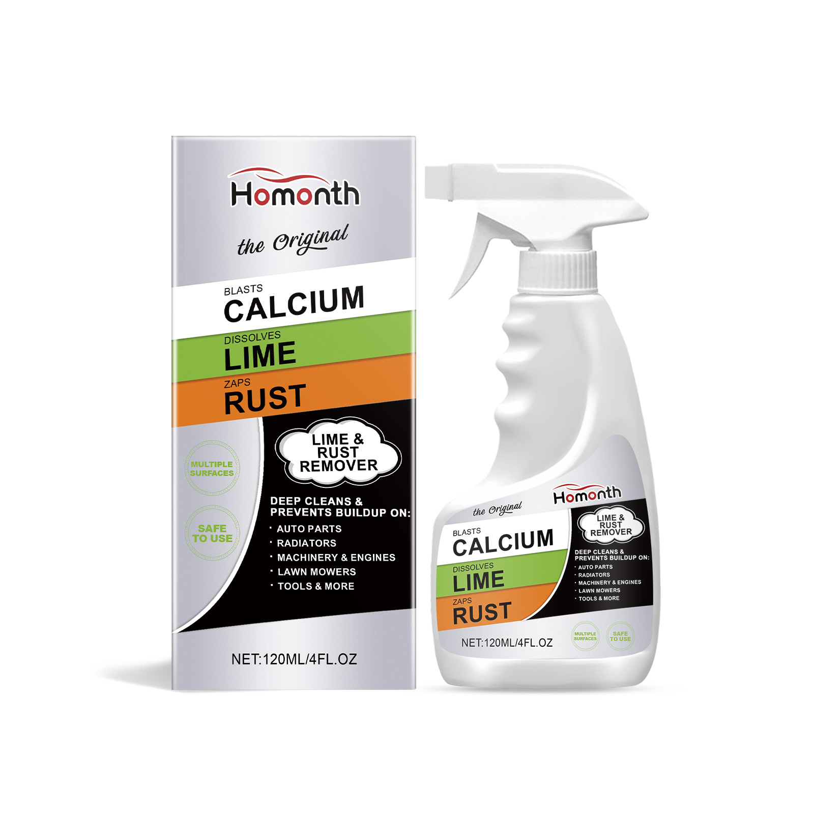 Rust Remover Spray Citric Acid Wheel Cleaner for Multi-Surface Home Industrial