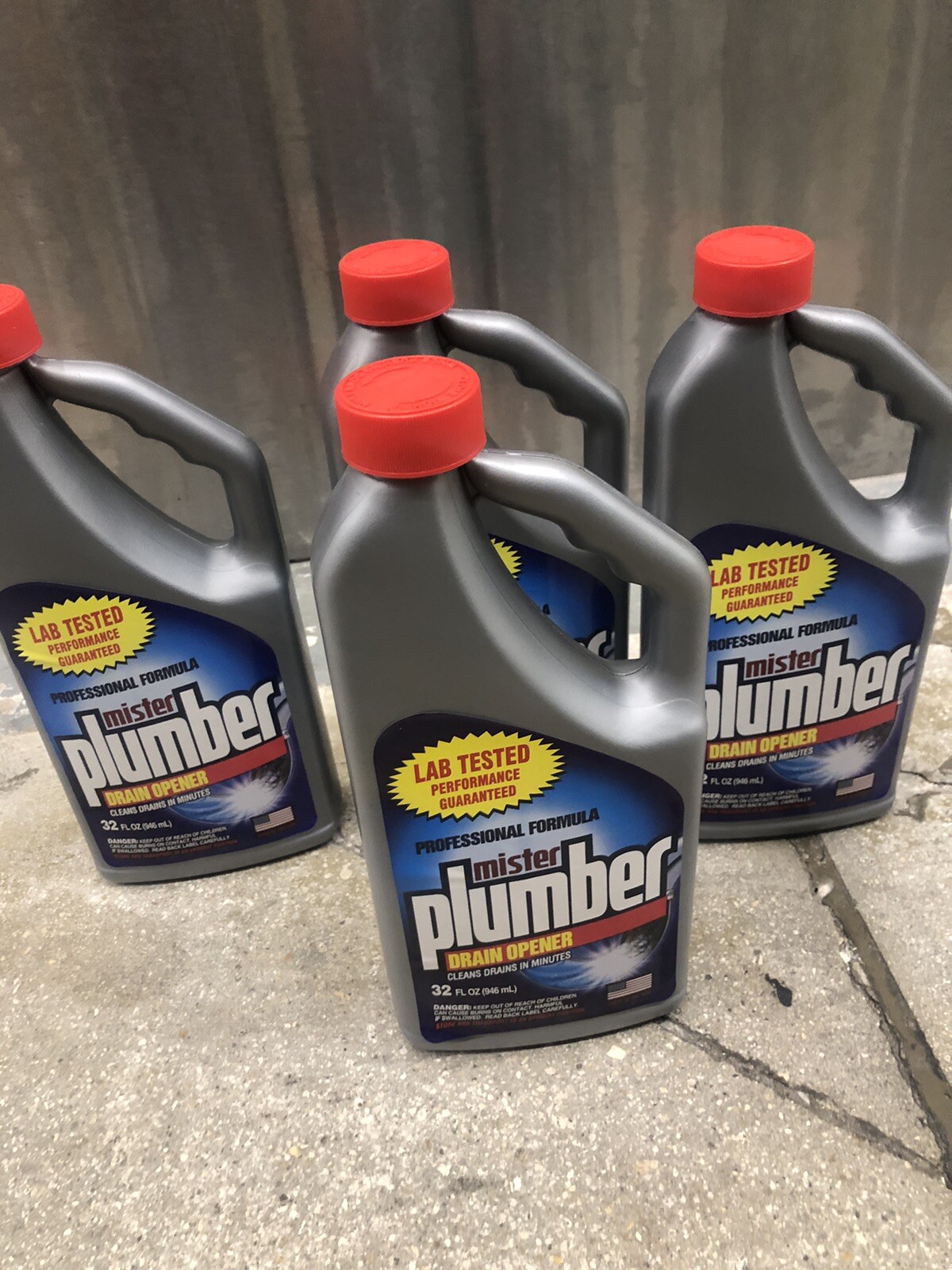 Mister Plumber Drain Opener Drain Cleaner 32 OZ Each Bottles 4 PACK