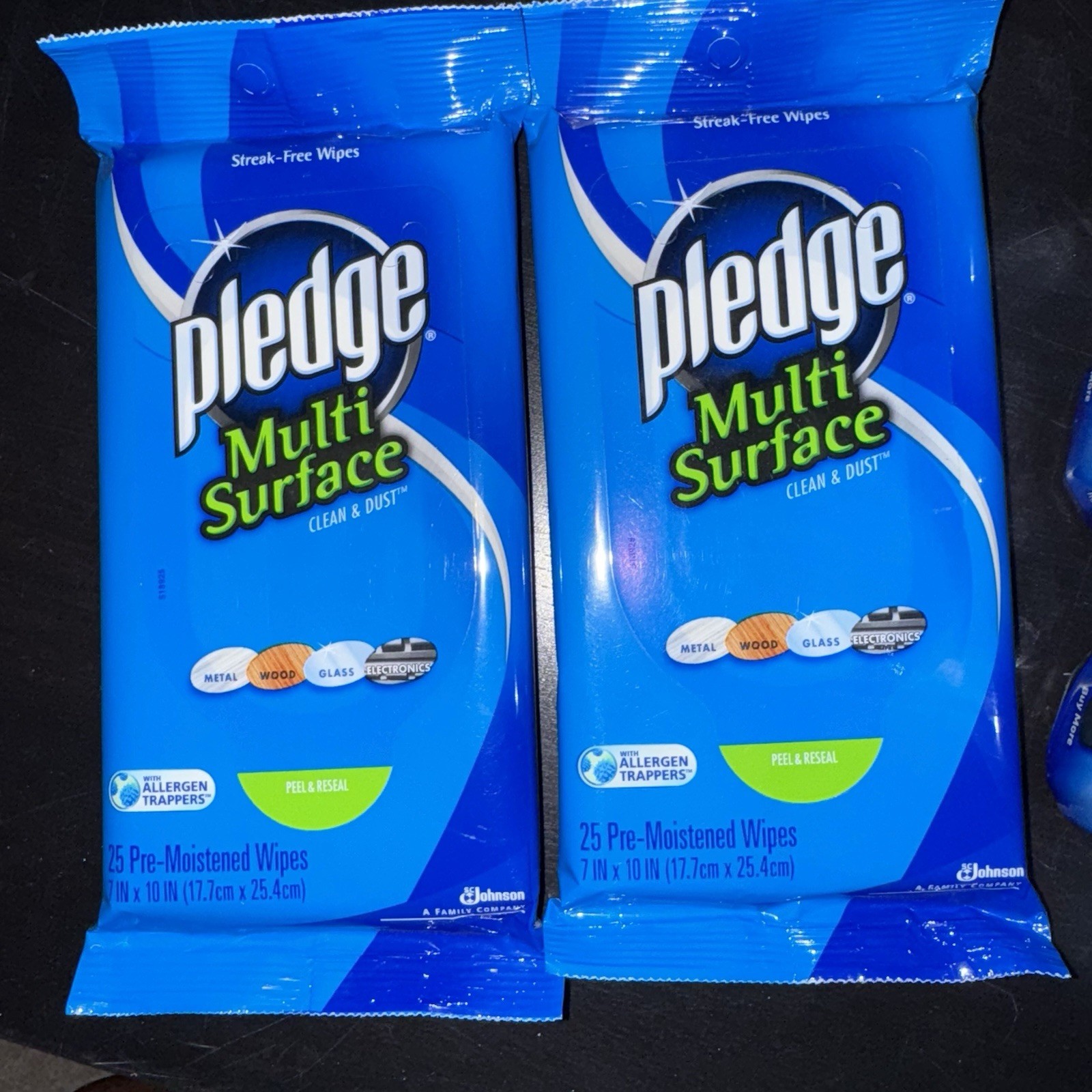 Pledge Multi Surface Wipes Lot 2 Spray Clean & Dust Wood Metal Glass Electronics