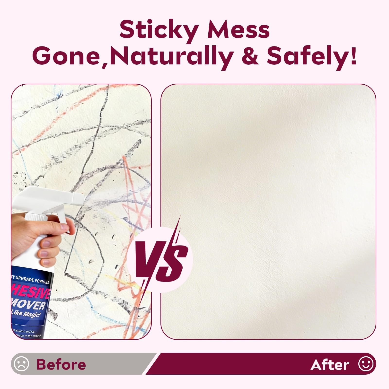 Heavy Duty Adhesive Remover Spray – Sticker Eraser for Cars, Glass, Metal & Plas