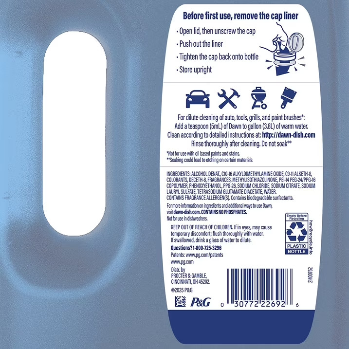 Dawn Platinum Dishwashing Liquid Dish Soap Refreshing Rain (90 oz) FREE SHIPPING