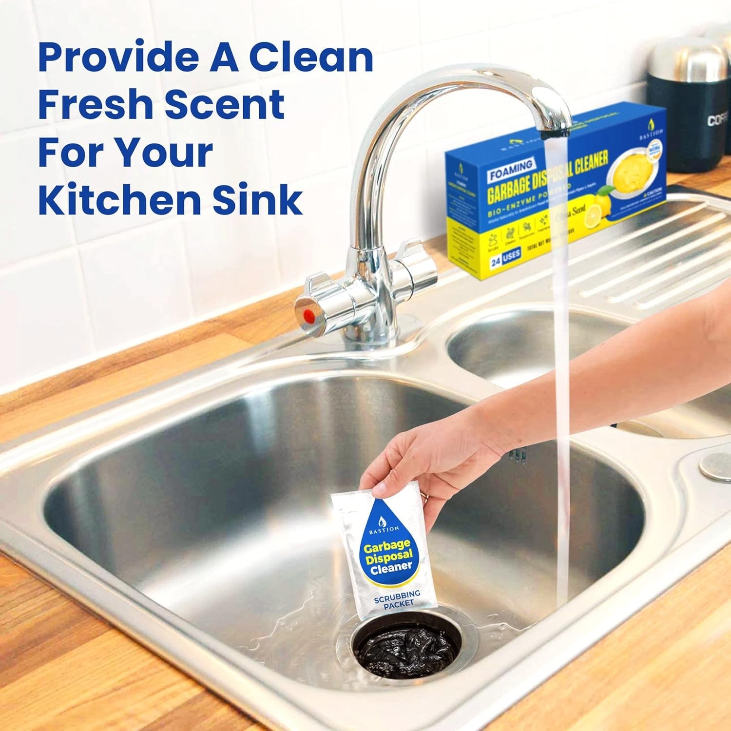 Enzyme-Activated Garbage Disposal Cleaner – 24 Easy-To-Use Pods for Odor Control