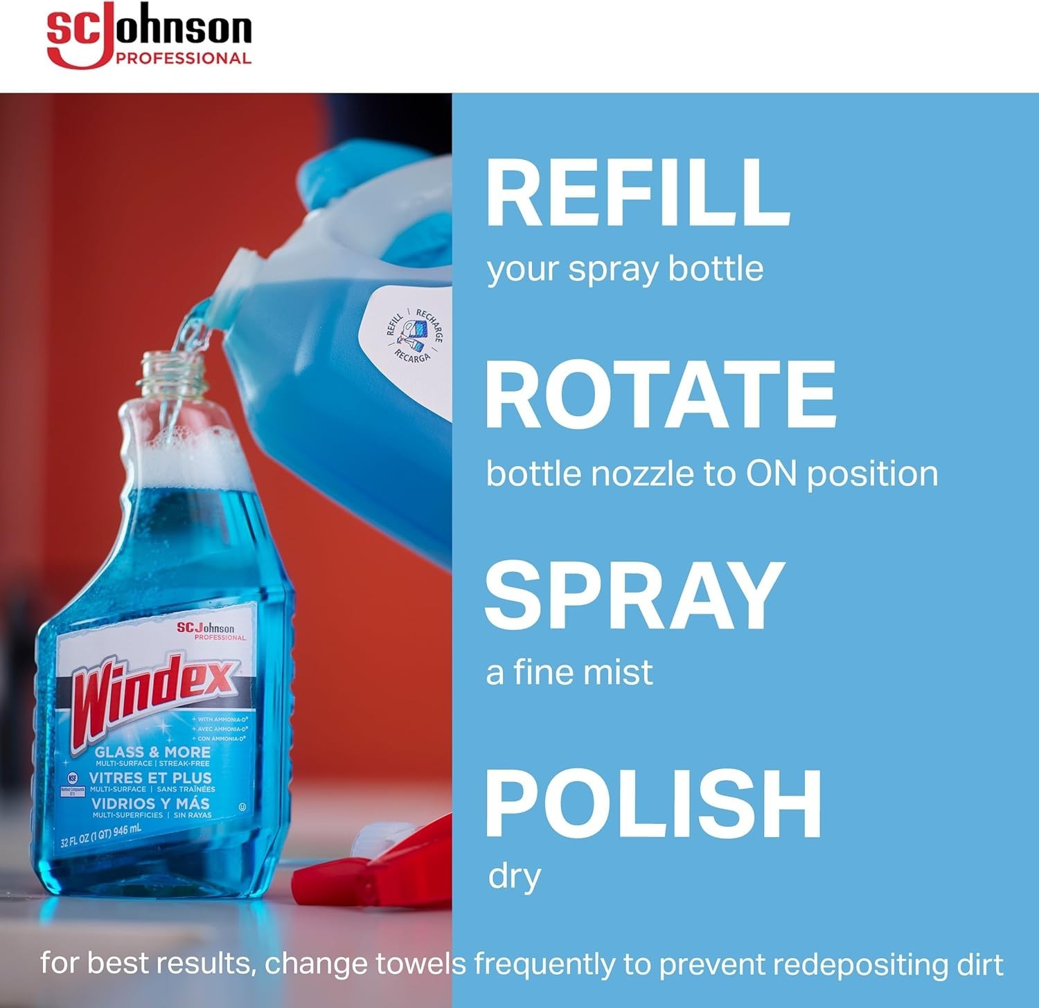 Windex Glass and More Multi-Surface Cleaner, Windex Glass Cleaner Refill, Mul…