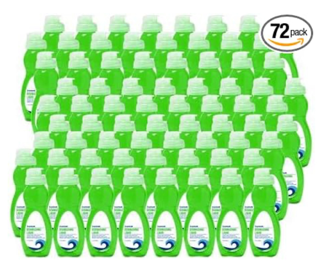 Boardwalk Liquid Dish Soap 3 oz Bottles 72 Pack Fresh Scent Travel Hotel Camping