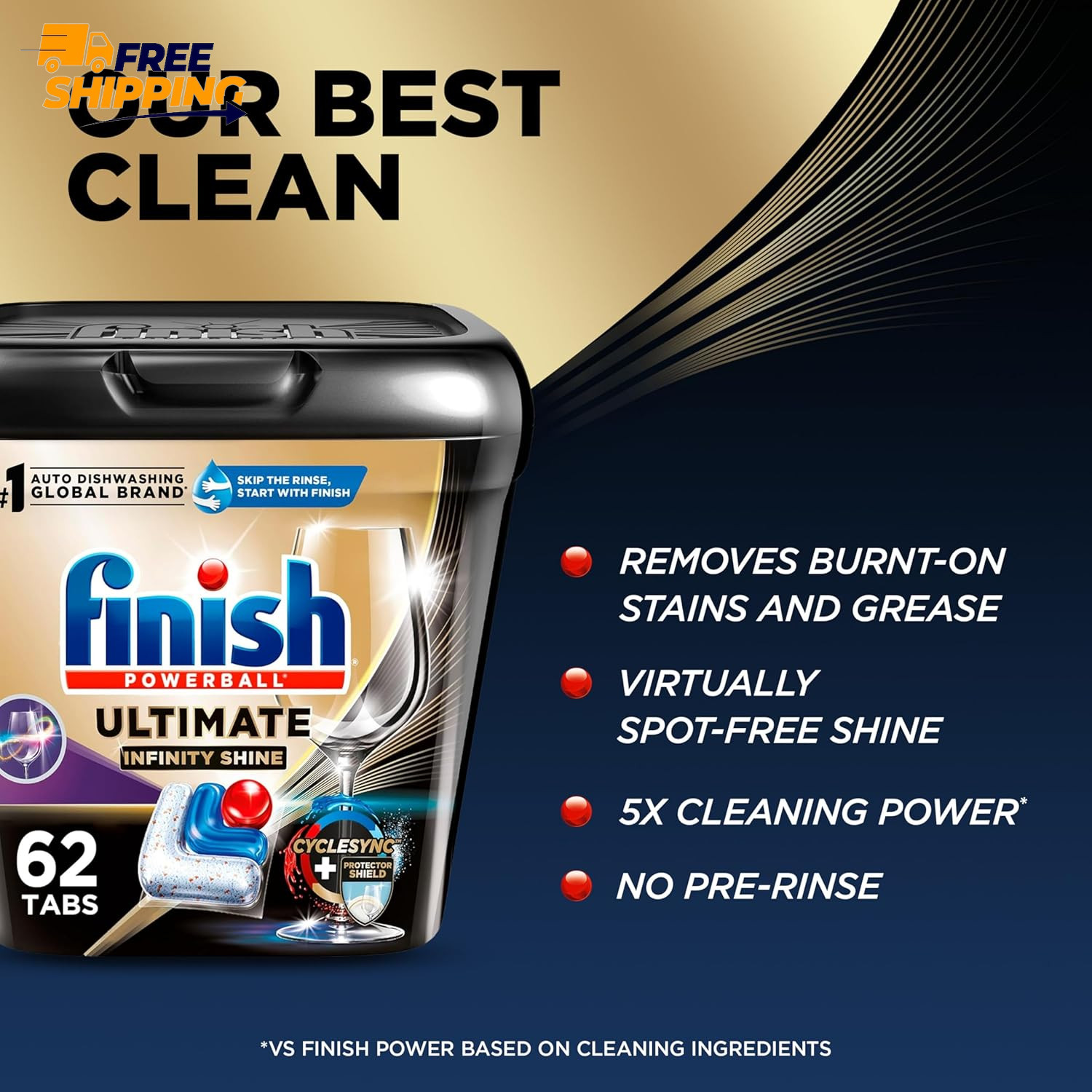 Ultimate Infinity Shine Dishwasher Pods, No Pre-Rinse Dishwasher, 62 Count 👌