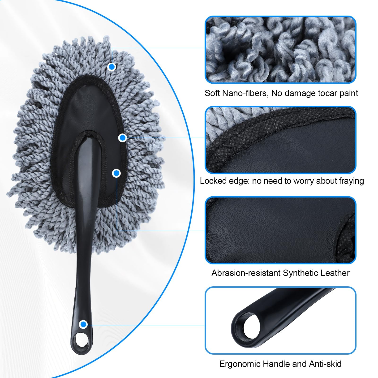 Car Cleaning Kit: Duster, Brush, Gel for Cars, Trucks, SUVs, RVs – 6 Pack