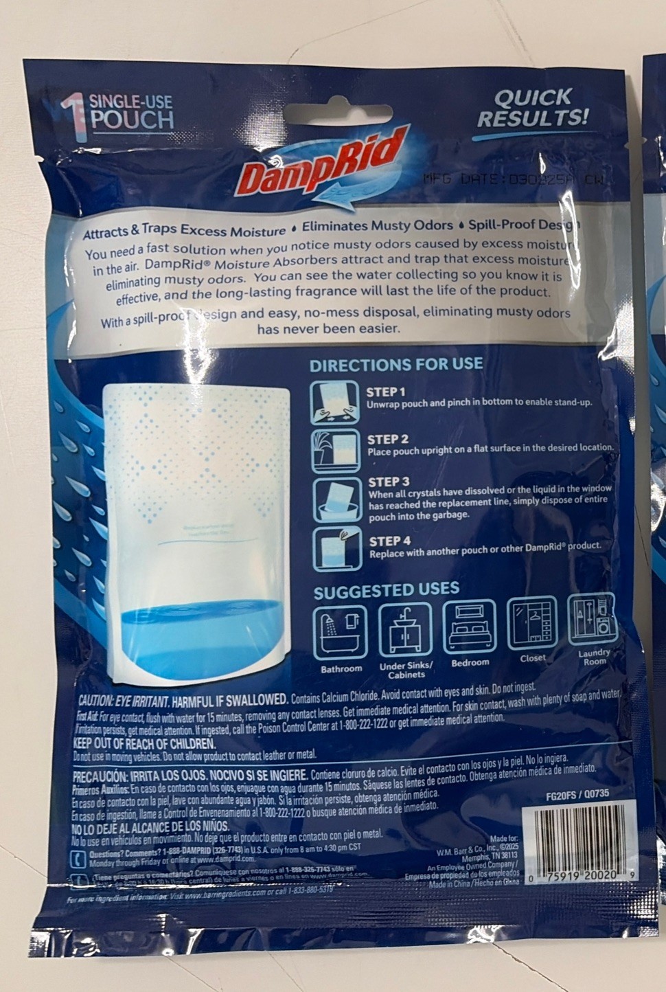 Lot of 2 Damprid 8.1 Oz Eliminates Musty Odors – Fresh Scent