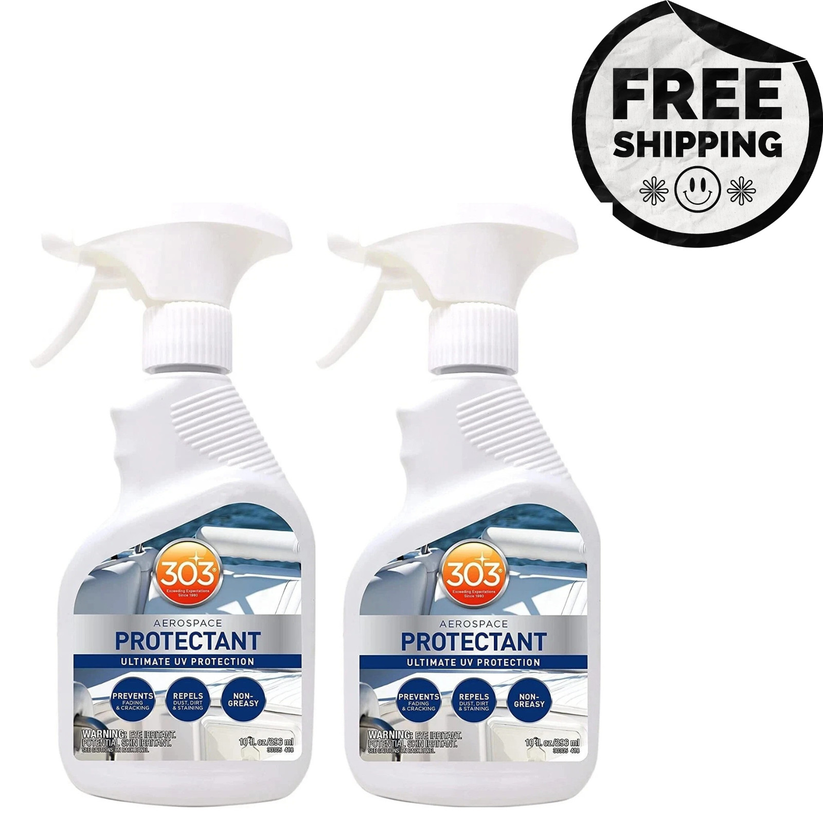 2 PACK 303 Aerospace Protectant 10 OZ Spray VINYL RUBBER PLASTIC LEATHER BOAT