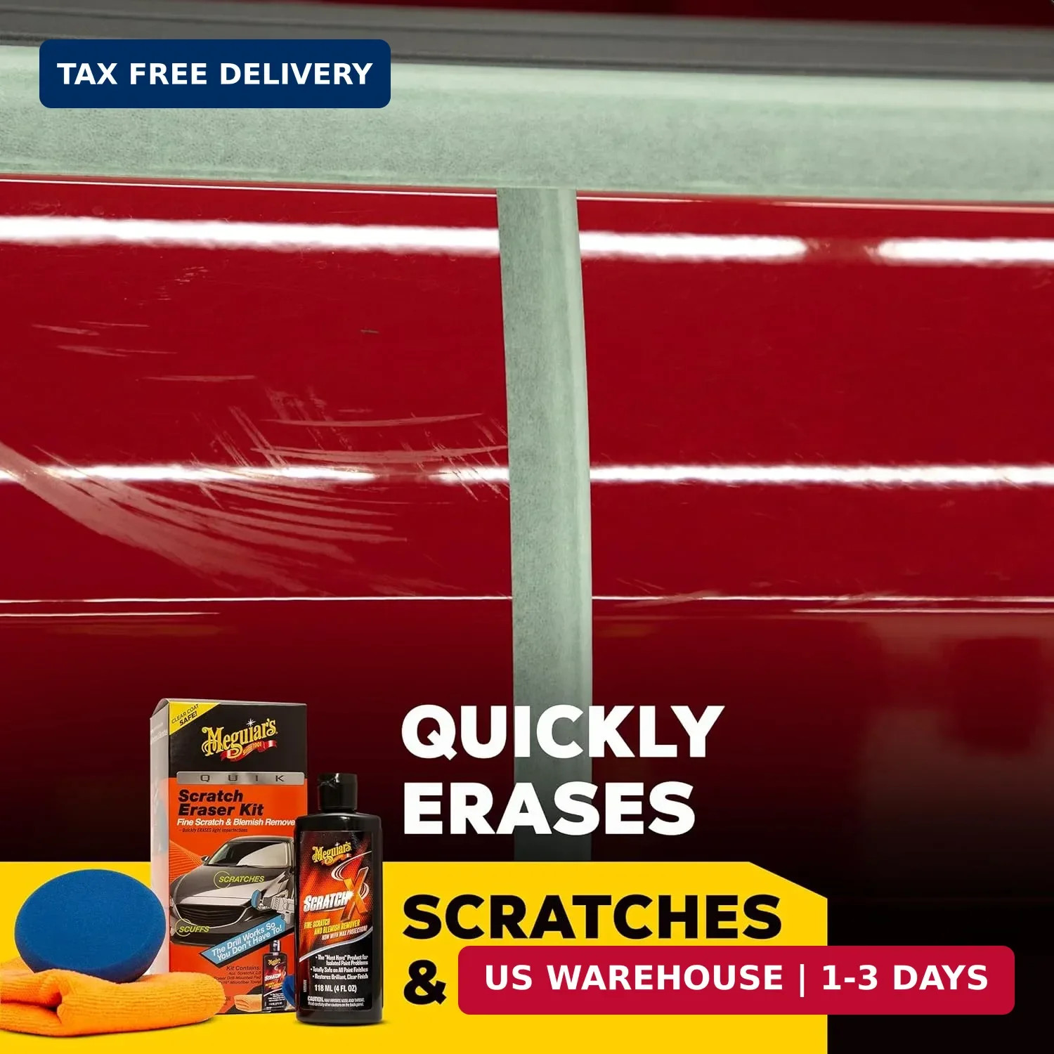 Meguiar’s Quik Eraser Kit, Car Scratch Remover for Repairing Surface Blemishes,