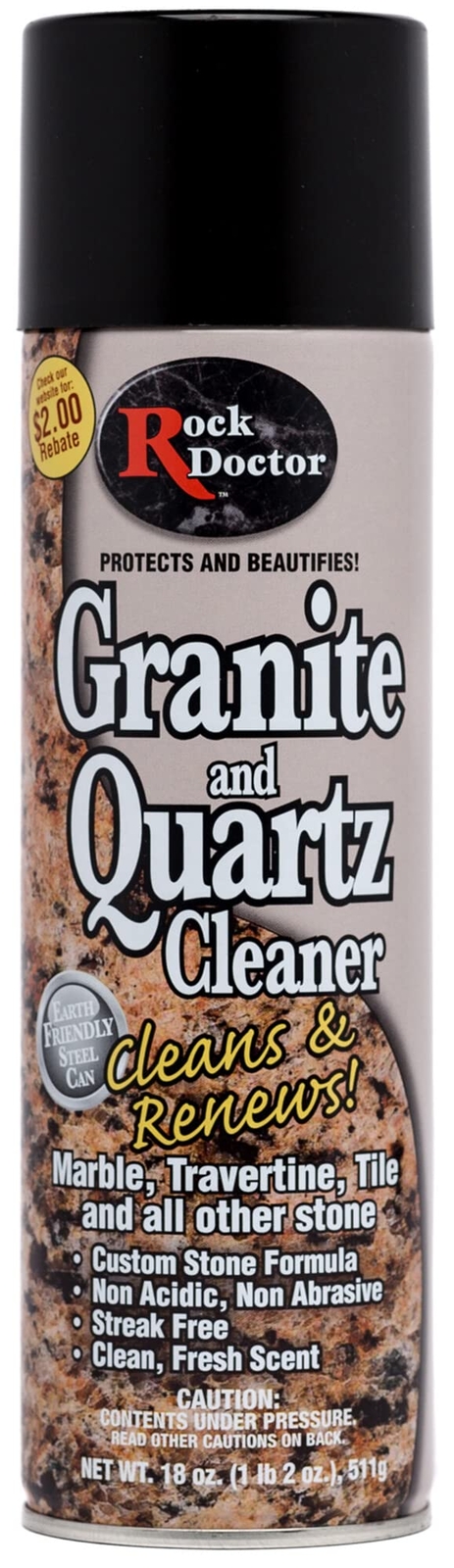 Rock Doctor Granite and Quartz Cleaner Non Abrasive 18 Ounce Eco Friendly Spray
