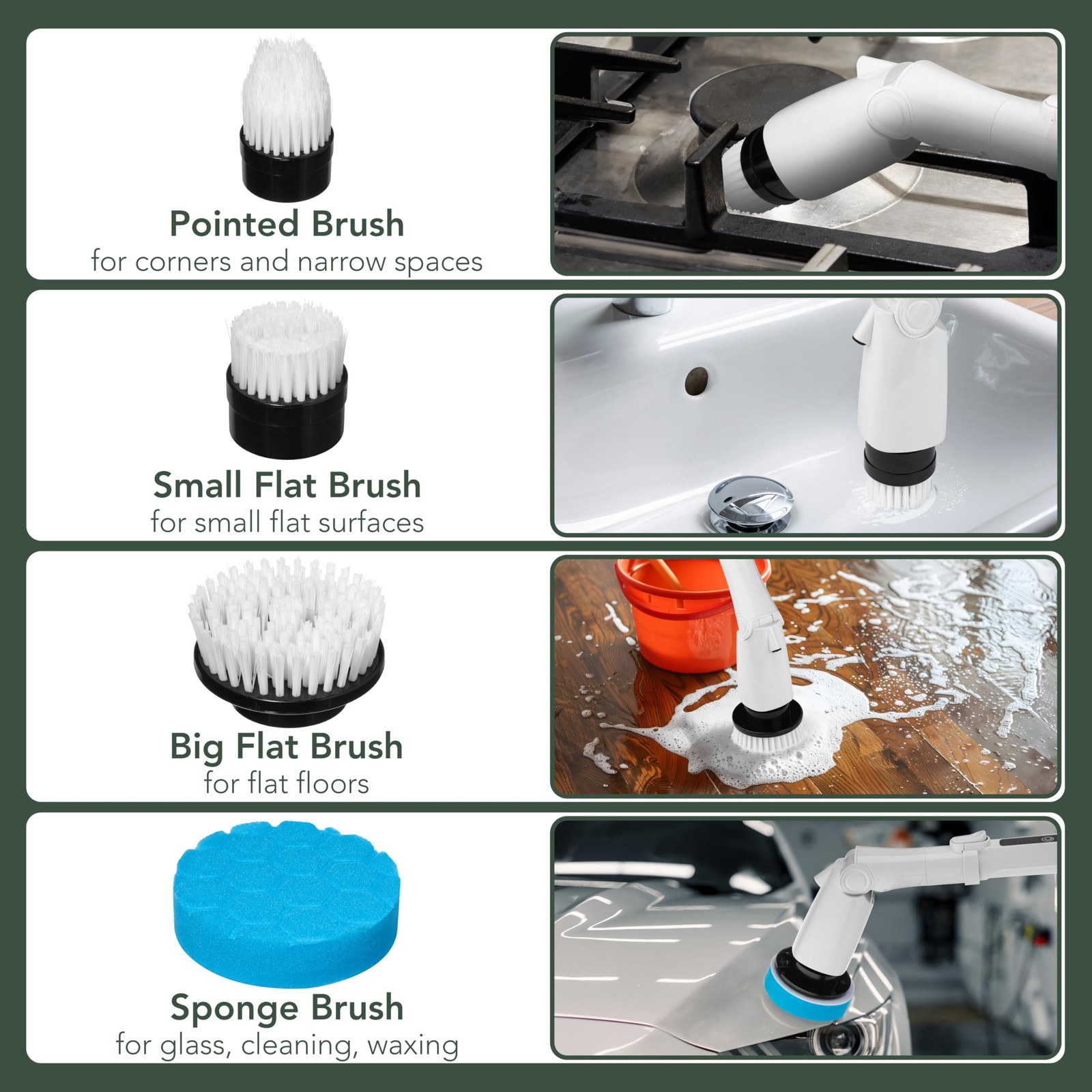Electric Power Spin Scrubber – Cordless Cleaning Brush with 7 Replaceable Bru…