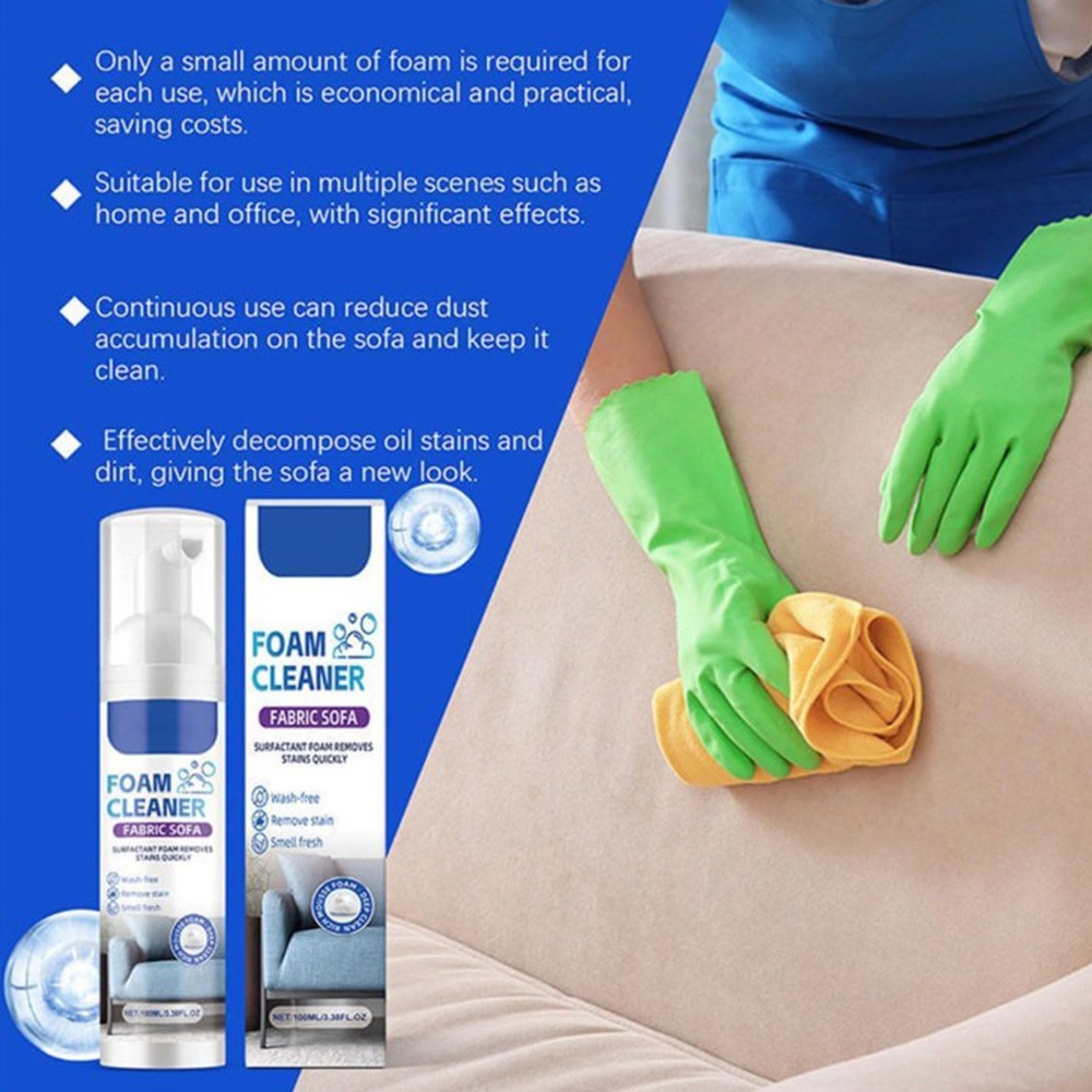 Fabric Sofa Foam Cleaner Multi-purpose Stain Remover Carpet Curtain No-water