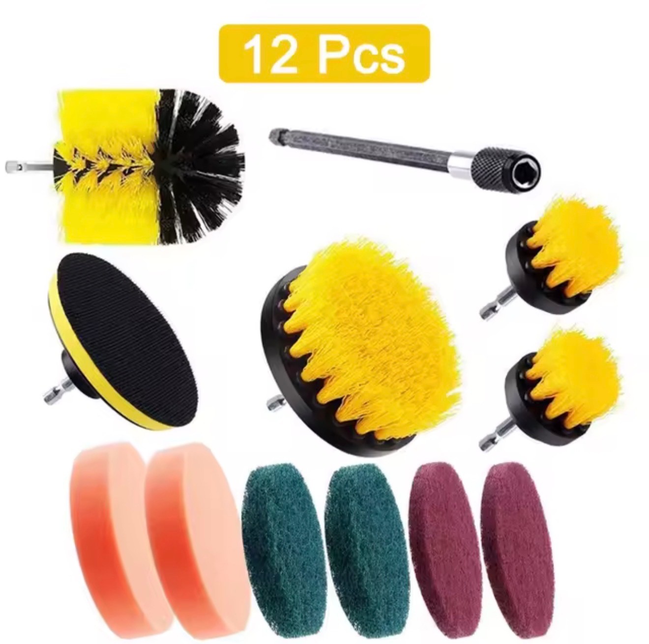 3 To 26 Brush Attachments Set Scrub Pads Sponge Power Scrubber Wash Cleaning Kit