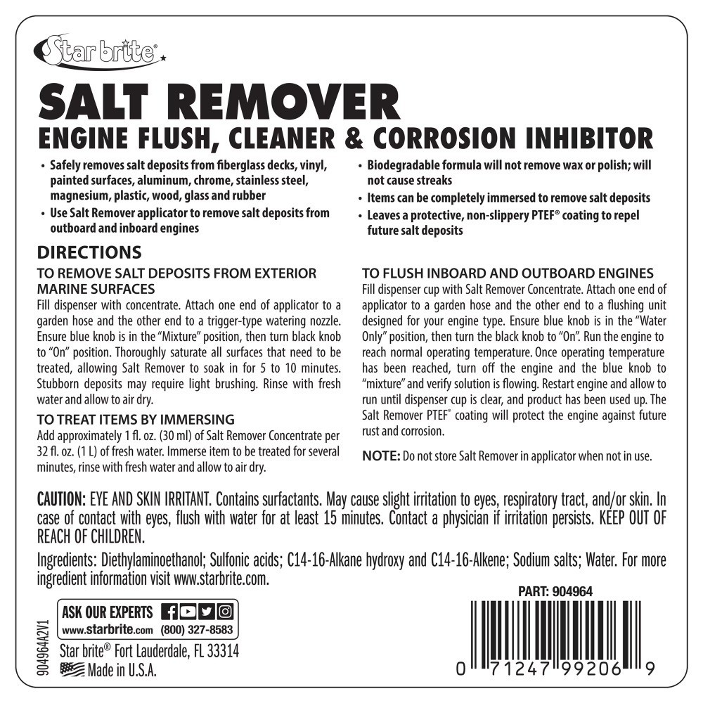 Water Resistant Biodegradable Salt Stain Remover 64 oz Liquid Cleaner