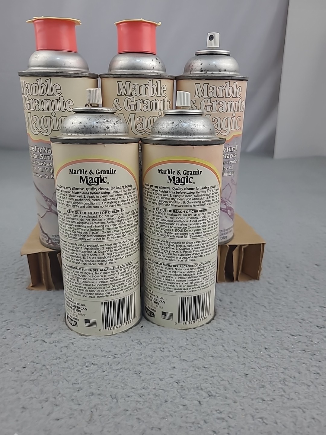 5x Vintage New Marble And Granite Magic Cleans Protects No Caps