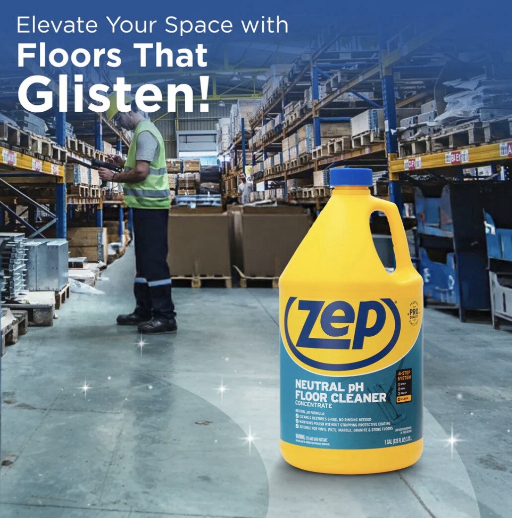 Zep Neutral pH Floor Cleaner Concentrate 1 Gal No Rinsing Needed/Vinyl/Stone/etc