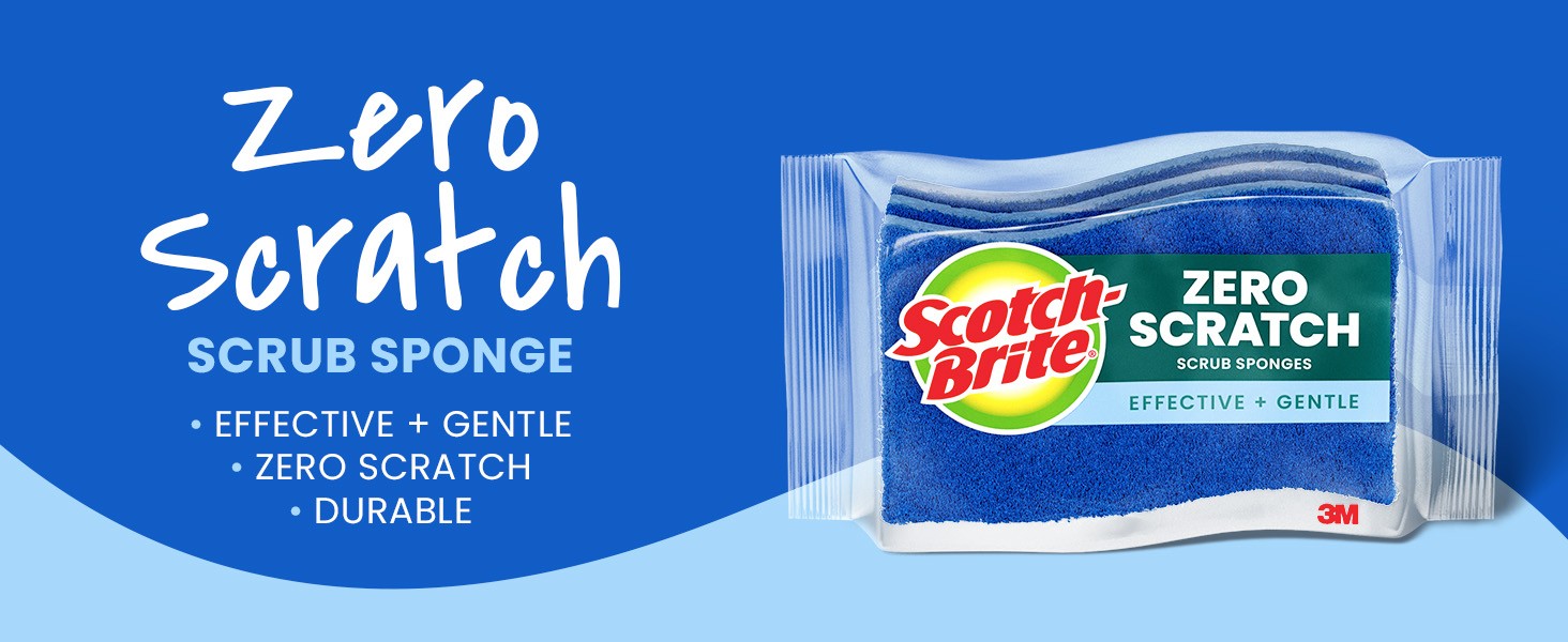 Scrub Dots Non-Scratch Scrub Sponge, Rinses Clean, for Washing Dishes and