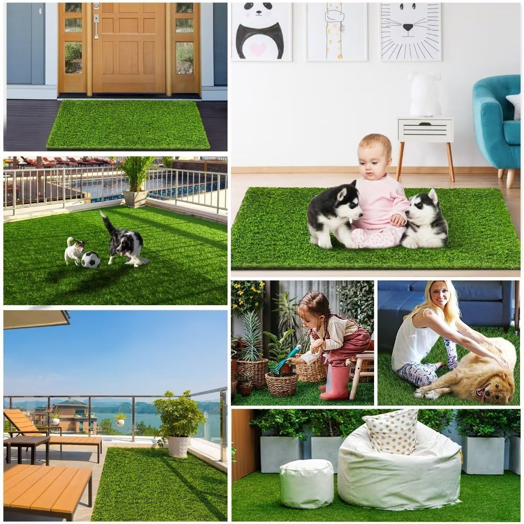 Artificial Grass Dog Potty Training Mat 47.3×31.5 in with Drainage Holes