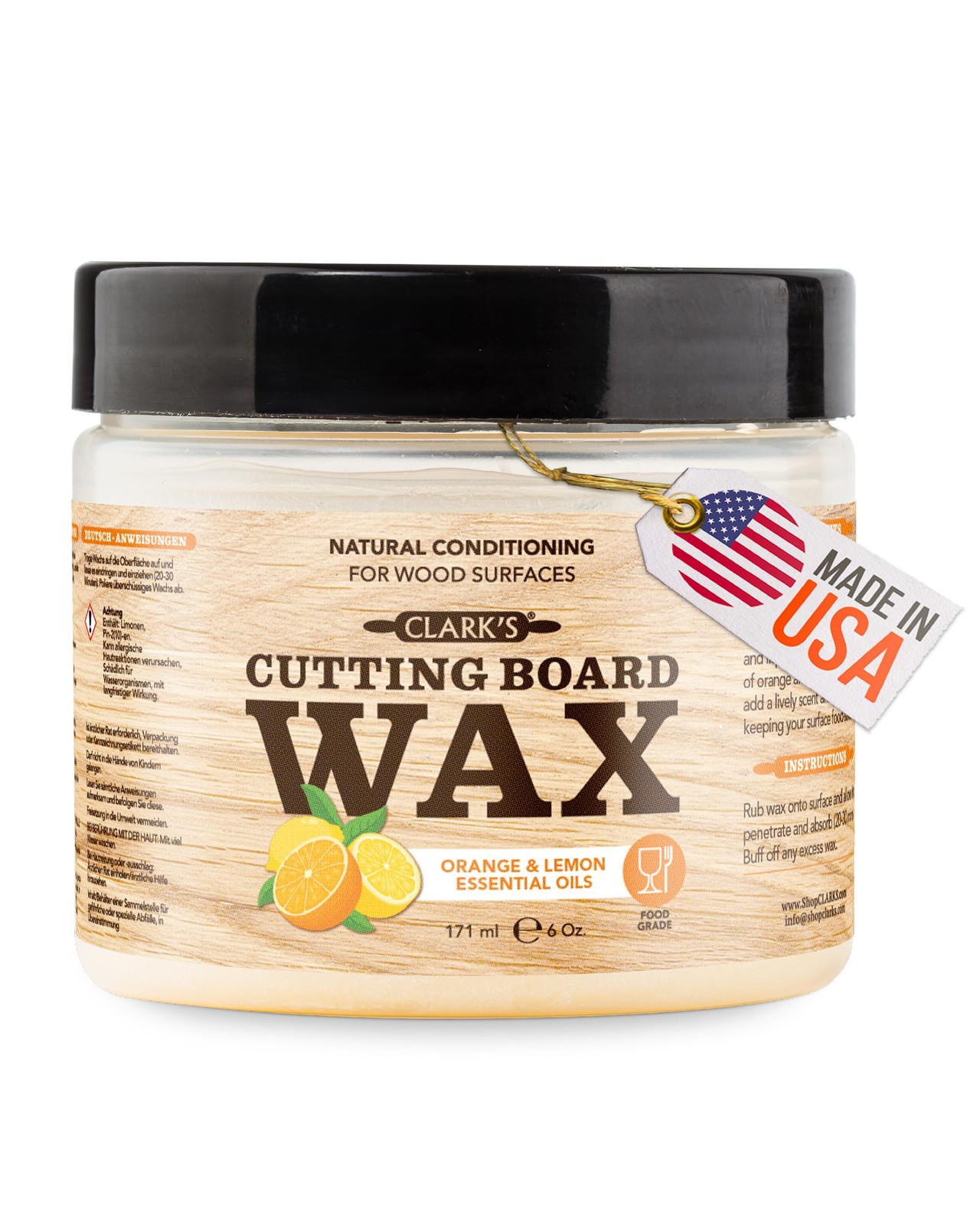 Cutting Board Wax – 2-in-1 Wood Butter & Food Mineral Oil with Beeswax – Butc…