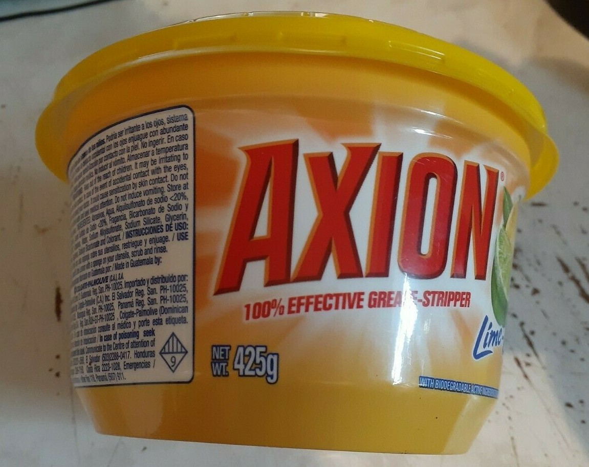 18 AXION GREASE-STRIPPER Lime Lemon Dish Washing Paste Detergent 425 g from Mex